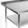 Heavy Duty 30 x 24 inch Stainless Steel Restaurant Kitchen Prep Work Table with Backsplash