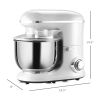 Silver Stainless Steel Tilt 600W Electric Mixer 6QT
