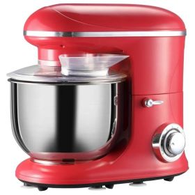 Red Stainless Steel Tilt 600W Electric Kitchen Food Dough Mixer w/ 6 Quart Bowl