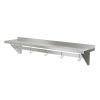Stainless Steel Heavy Duty Wall Shelf with Pot Rack - 12 inches x 60 inches