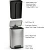 13-Gallon Kitchen Trash Can with Step Lid in Stainless Steel Finish