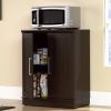 Contemporary Kitchen Storage Microwave Cabinet in Dark Oak