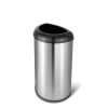 Stainless Steel Black Open Top 13-Gallon Kitchen Trash Can with No Lid