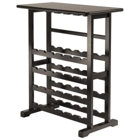 Floor-Standing Dark Espresso Brown 24-Bottle Wine Rack