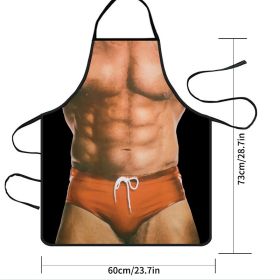 1pc Personality Funny Apron; Novelty And Creative Muscle Men Apron; 23.7"x18.7"