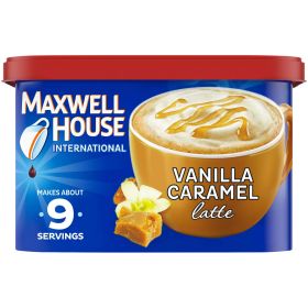 Maxwell House International Vanilla Caramel Latte Cafe Style Beverage Mix, 8.7 oz Canister