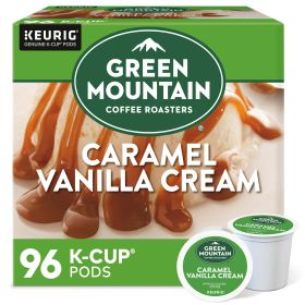 Green Mountain Coffee Roasters Caramel Vanilla Cream, Single Serve Keurig K-Cup Pods, Light Roast, 96 Count