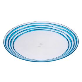 Designer Swirl 12" Acrylic Dinner Plates Set of 4, Blue Plastic Plates Reusable, Unbreakable Kitchen Plates for All Occasions BPA Free Dishwasher Safe