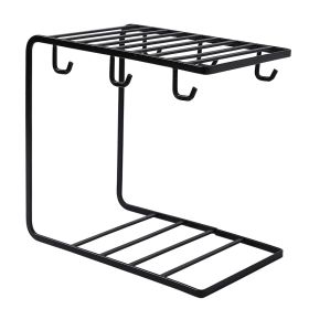 Creative Iron Household Cup Holder Storage Rack (Color: black)