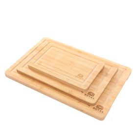 Bamboo Chopping Board Suit Cutting Board With Juice Trough (Option: 38x25cm-Square)