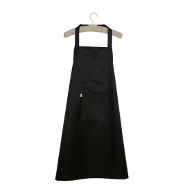 Kitchen Cooking Oil-proof Solid Color Waterproof Chef Overalls Women's Lengthened (Color: black)