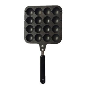 Household Hong Kong-Style Egg Waffle Pan Commercial Portable Gas Round Egg Waffle Machine Cake Cake Non-Stick Bakeware Baking Mold (Color: black)