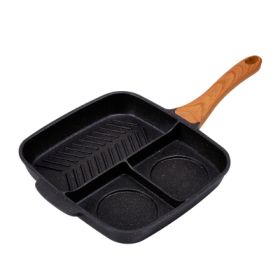Maifanshi fried steak pot multi-function household omelette pan pan induction cooker non-stick pan (Color: black)