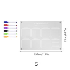 Three-dimensional Magnetic Transparent Acrylic Note Message Board Erasable Magnetic Refridgerator Magnets (Option: Small Size)