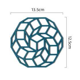 Insulated Anti-scald Pad Dining Table Cushion Kitchen Household Creative Hollow Placemat Coaster Pot Mat Bowl Mat (Option: Blue Spiral Pad 13cm)