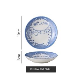 Home Cartoon Ceramic Cat Pattern Dish (Option: Creative Cat Dish A Style)