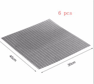 Barbecue Non-Stick Wire Mesh Grilling Mat Reusable Cooking Grilling Mat For Outdoor Activities (Option: S-6 pcs)