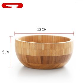 Household Salad Wooden Bowl Stirring Chinese Medicine Mask Bamboo Bowl Bamboo Wooden Large And Noodles Wooden Basin Lettering (Option: Small Size)