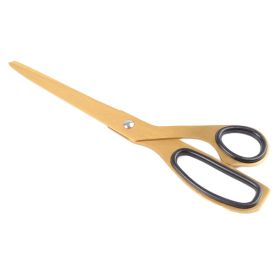 Household Minimalist Asymmetric Stainless Steel Scissors (Color: Yellow)