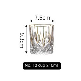 Golden Trim Gold Line Wine Glass Whiskey Decoration Cup (Option: Gold Painting No 1 Cup 210ml)