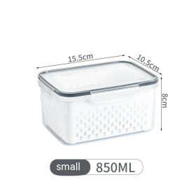 Refrigerator Storage Multifunctional Kitchen Fruit And Vegetable Sealed Box (Option: Small Size 850ML)