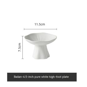Ceramic Home Snacks High-leg Plate Display Dish (Option: A)