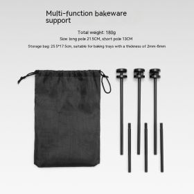 Outdoor Aluminum-alloy Baking Tray Bracket Portable Gas Stove Barbecue Plate Pot Rack (Color: black)