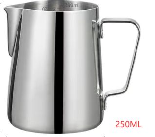 Stainless Steel Pitcher Pointed Thickened Frothing Pitcher Household Milk Cylinder (Option: 250ML natural1)