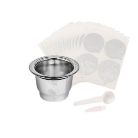 Homemade Reusable Filling Capsule Shell Xiaomi Universal Nesipaso Series Stainless Steel Capsule Shell (Option: 100 Disposable Aluminum Films)
