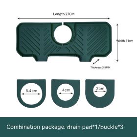 Splash-proof Waterproof Faucet Drainage Mat (Option: Green-271)
