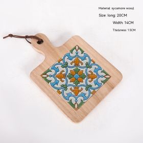 Vintage Solid Wood Tile Handle Potholder (Option: Log Color 009)
