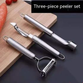 Kitchen Tools Three-piece Set Double-sided Dual-use Scraping Shredder Fruit Corer (Option: Three Piece Set)