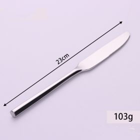 Stainless Steel Knife Fork And Spoon Set Hexagonal Forging (Option: Natural Dining Knife)
