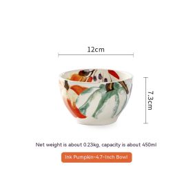 Pastoral Style Ceramic Tableware Rice Bowl (Option: Small Bowl)