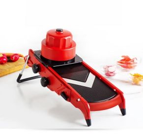 Manual Multi-function Vegetable Chopper Adjustable Thickness Slice (Color: Red)