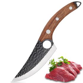 Viking Knife Japanese Professional Kitchen Knife, Hand Forged Meat Cleaver Knife With Finger Hole And Heart Hanging Hole (Option: Viking Knife)