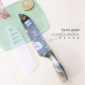 Stainless Steel Printing Chef Knife (Option: Forest Green)