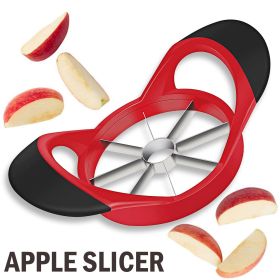 Apple Cutter, Apple Corer And Slicer - Stainless Steel Apple Corer Kitchen Tool (Color: Red)