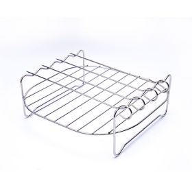 Air Fryer Grill Rack 430 Stainless Steel Double Layer Steamer (Option: One Set)