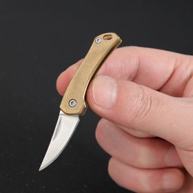 Retro Brass Rhino Mini A Folding Knife Sharp Self-defense (Option: Brass Rhino Knife-75-Brass)