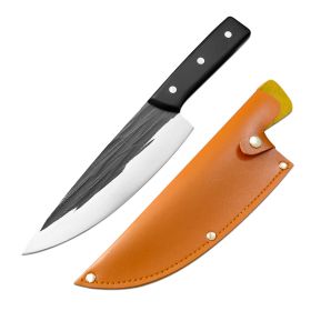 Household Kitchen Knife Cutting Dual-purpose Forging (Option: Butchers' Knife Leather Case)