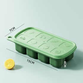 Creative Refrigerator Homemade Ice Cube Food Grade Refrigerated Ice Tray Supplementary (Option: Dark Green)