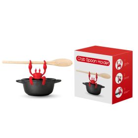 Crab Pot Side Clip Silicone Tableware Stand (Color: Red)