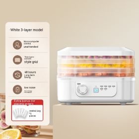 Fruit Dehydrator Household Food Snacks Drying Apparatus Food Drying (Option: White Three And One Button)