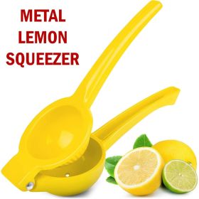 Metal Lemon Squeezer Juicer Lemon Orange Squeezer Citrus Juicer Press Tool (Color: Yellow)