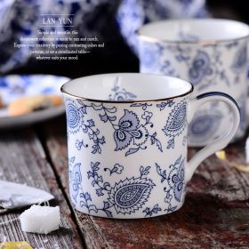 Blue And White Mug Retro Tea Cup Exquisite Bone China Gift Cup (Option: Evenlode300ML-300ml)