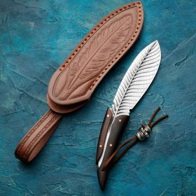Magic Feather Damascus Powder Steel Handle Meat Knife (Option: Fantasy Feather-198)