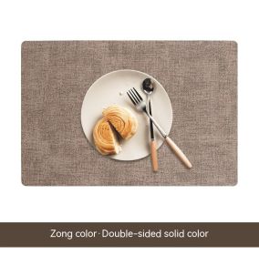Simple Table Mat Leather Meal Waterproof And Heat Insulation (Option: Yellowish Brown)