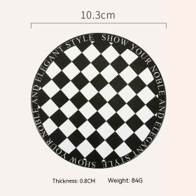 Retro Chessboard Coffee Cup Mat (Option: Round Black And White Square)