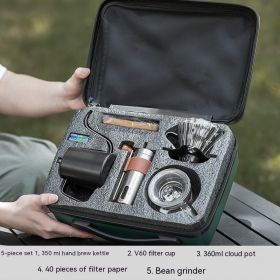 Hand Made Coffee Maker Suit Portable Outdoor Hand Grinding Coffee Suit Suit (Option: Suitcase Packaging 5 Piece Set)